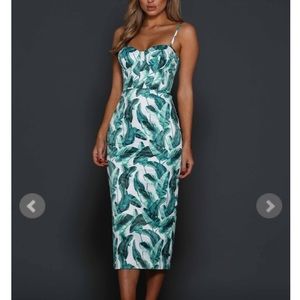 Elle Zeitoune Alannah Tropical Palm Dress